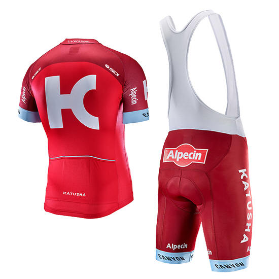 Maglia Katusha Alpecin Manica Corta 2017 rosso